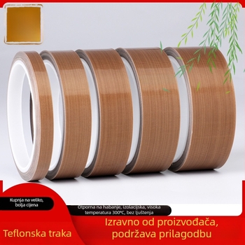 Teflonska traka visoke temperature, otporna na habanje, izolacijska, otporna na vatru, neprijanjajuća, vakuumski pakirana (20 mm × 10 m)