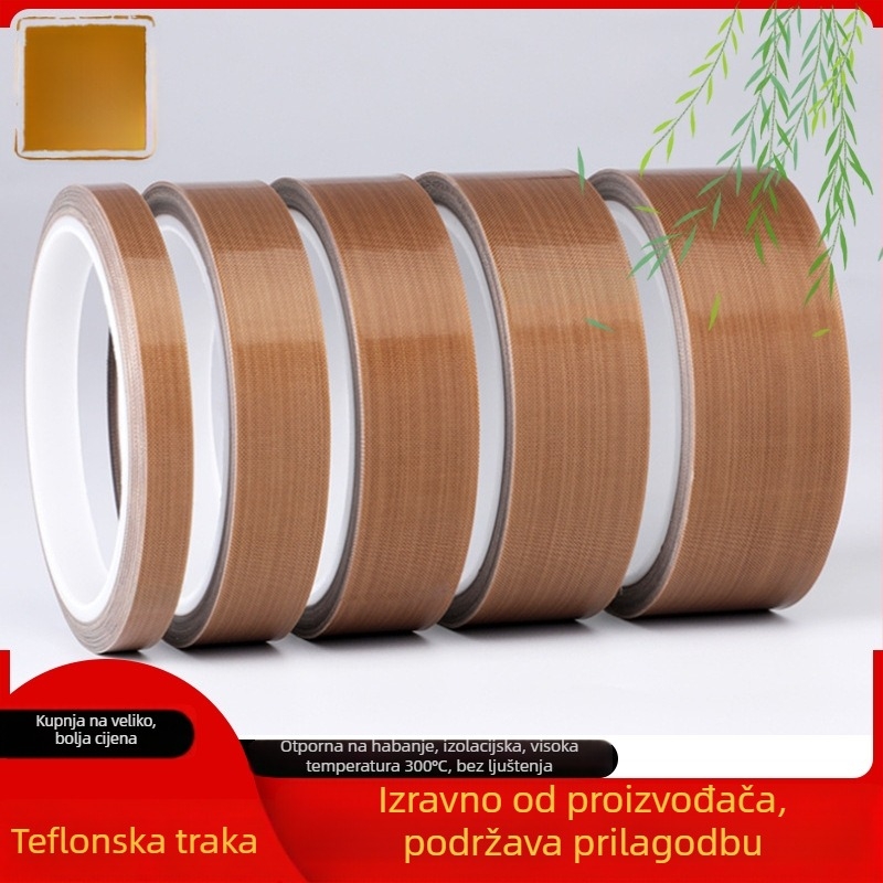 Teflonska traka visoke temperature, otporna na habanje, izolacijska, otporna na vatru, neprijanjajuća, vakuumski pakirana (20 mm × 10 m)