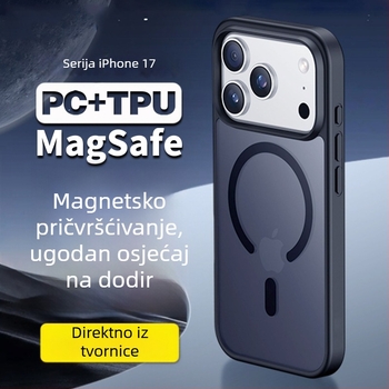 Mat zaštitni kućište za iPhone 17 Pro s teksturom kože, veliki otvori, magnetska zaštita od pada