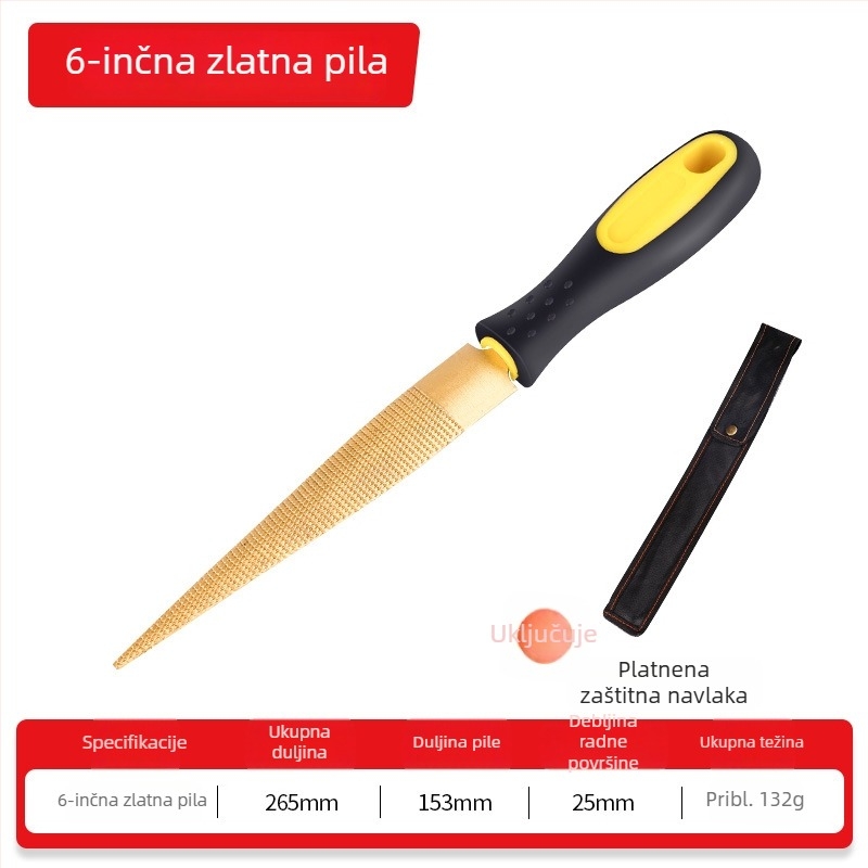 Set pilnika za drvo: zlatni pilnik, razni pilnici za tvrdo drvo i crveno drvo, pilnik s finim zubima za oblikovanje i poliranje drveta