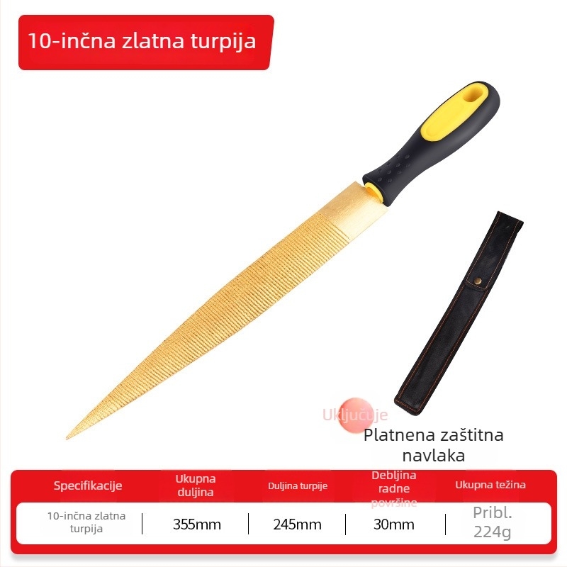 Set pilnika za drvo: zlatni pilnik, razni pilnici za tvrdo drvo i crveno drvo, pilnik s finim zubima za oblikovanje i poliranje drveta