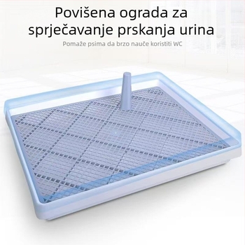 Ekstra velika kućna toalet za pse s zaštitom od prskanja i stupom, s mogućnošću ispiranja, za kućnu uporabu