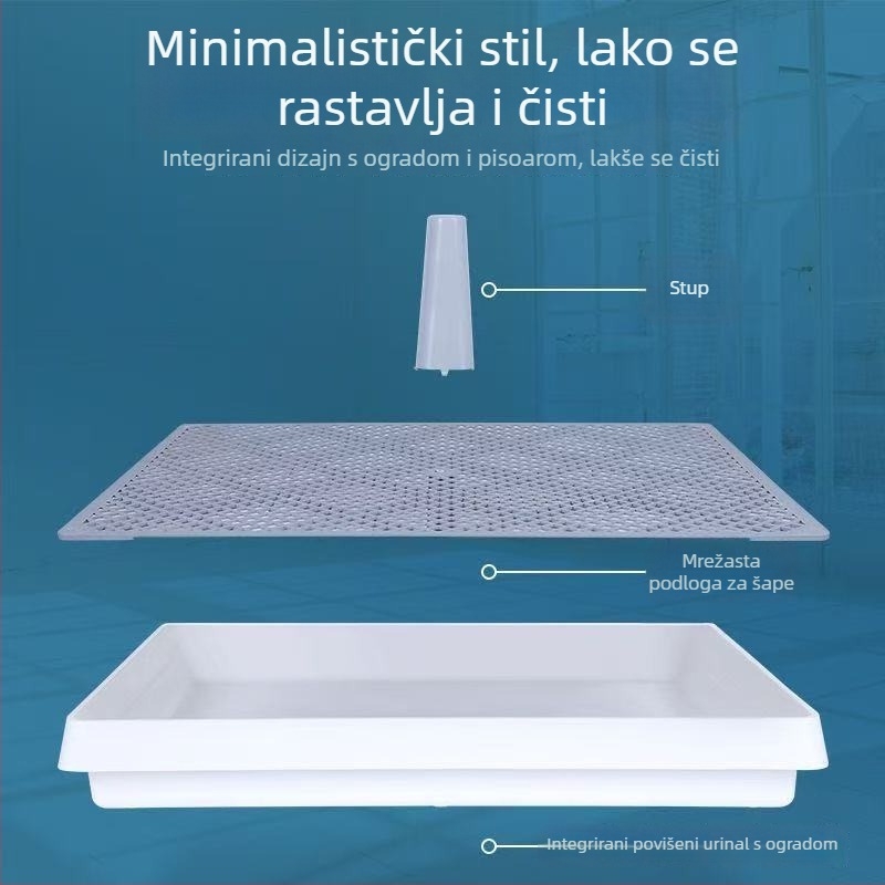 Ekstra velika kućna toalet za pse s zaštitom od prskanja i stupom, s mogućnošću ispiranja, za kućnu uporabu