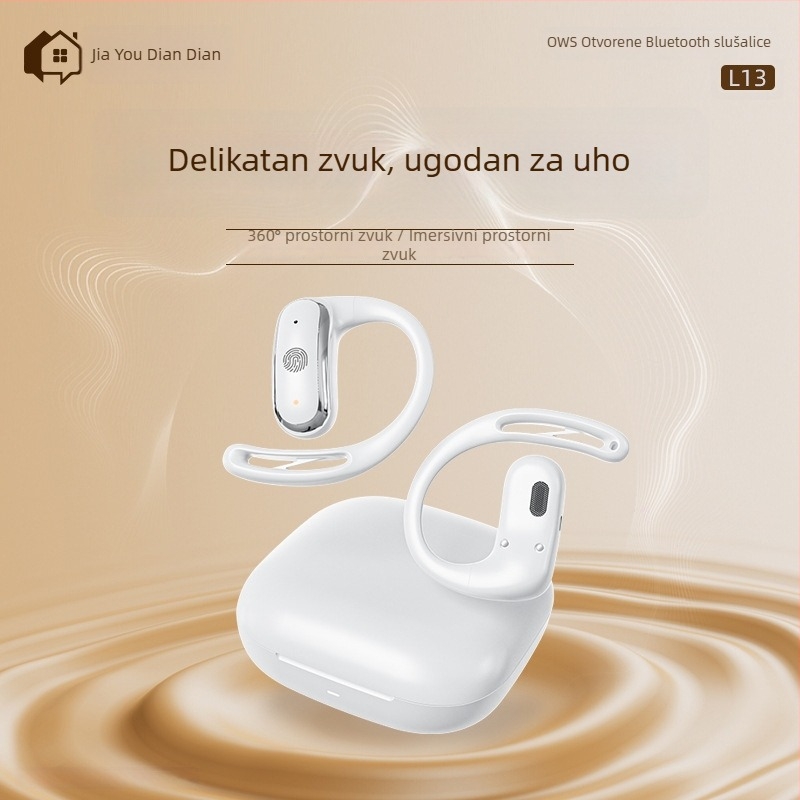 Slušalice s kostnom vodom Bluetooth, pričvršćene za uho, sportske, dvostrani stereo, visoka kvalit zvuka, više od 8 sati trajanja baterije, model L13