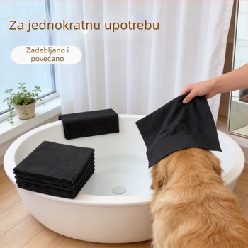 Jednokratna bez ispiran maramica za kućne ljubimce, crna, mekana, upijajuća od biljnih vlakana, prozračna za sušenje psa