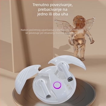 Angel Wings Bluetooth slušalice – bežične, dugotrajna baterija, redukcija buke, za sport
