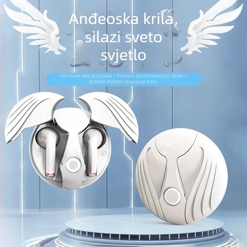 Angel Wings Bluetooth slušalice – bežične, dugotrajna baterija, redukcija buke, za sport