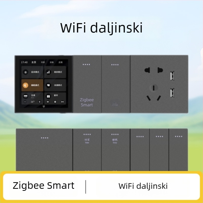 Graffiti Zigbee hotelski sustav upravljanja gostima, stakleni pametni zidni prekidač s osjetljivošću dodira, Wi‑Fi daljinsko upravljanje