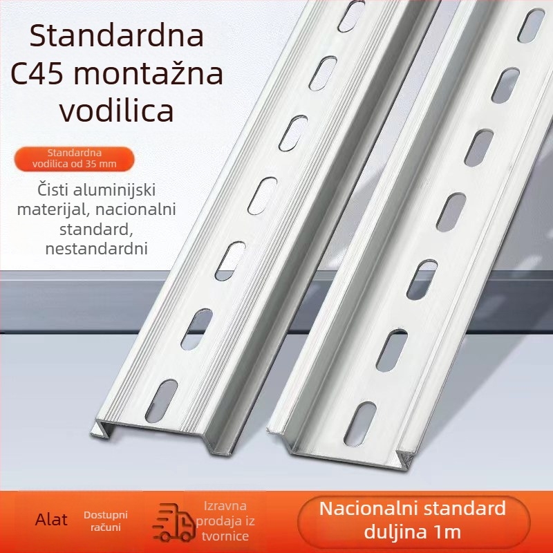 C45 tračni terminal blok s prekidačem, aluminijsko-željeznička legura, za montažu na 35 mm tračnicu