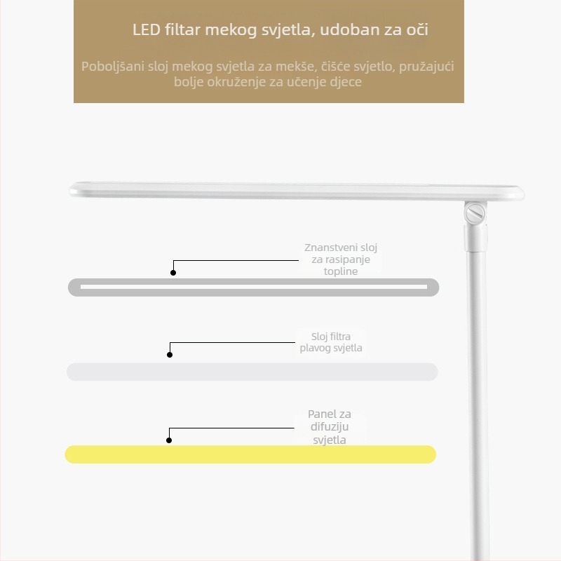 Sklopiva stolna lampa za učenje i čitanje sa zaštitom vida, USB napajanje, dodirno upravljanje, kompaktna noćna lampa za stol