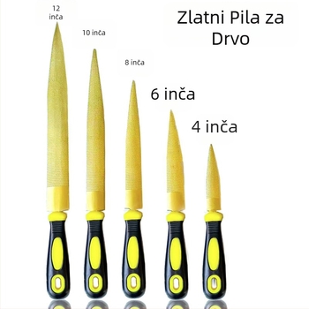Set pilnika za drvnu obradu: pilnici od tvrdog drveta s grubim zubima i polukružni pilnici s finim zubima, dvostruko polukružni presjek