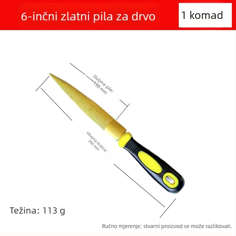 Set pilnika za drvnu obradu: pilnici od tvrdog drveta s grubim zubima i polukružni pilnici s finim zubima, dvostruko polukružni presjek