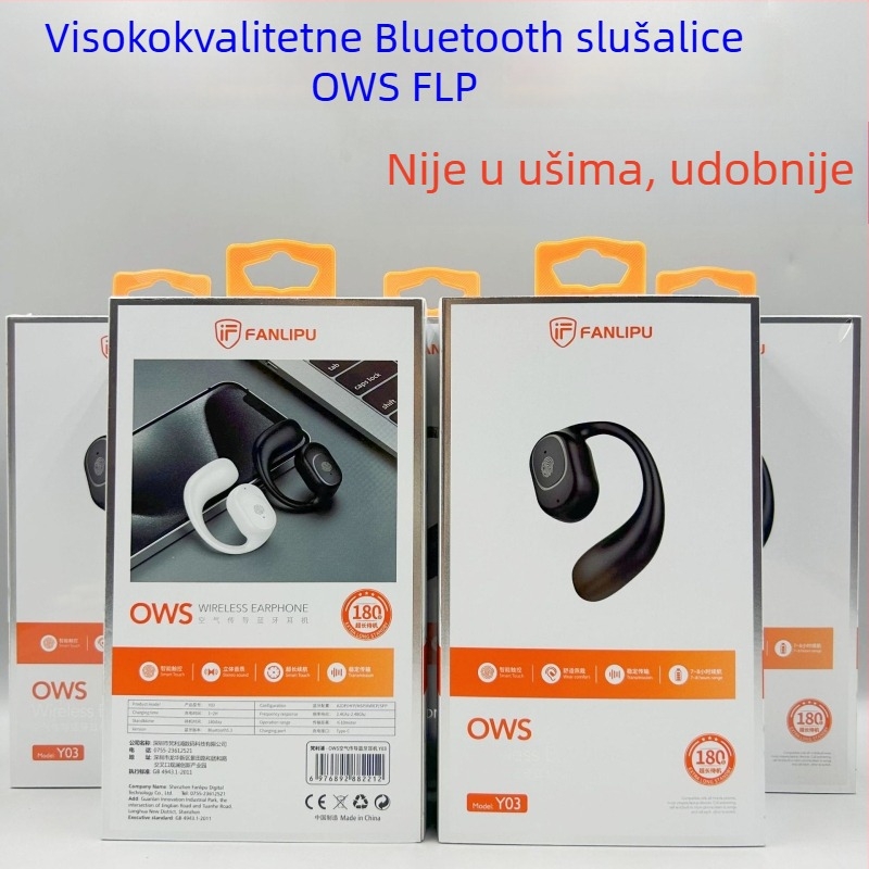 OWS bežične Bluetooth slušalica, dugotrajna autonomija, dizajn kuka za uho, dodirno upravljanje pozivima, jednostrani poslovni headset