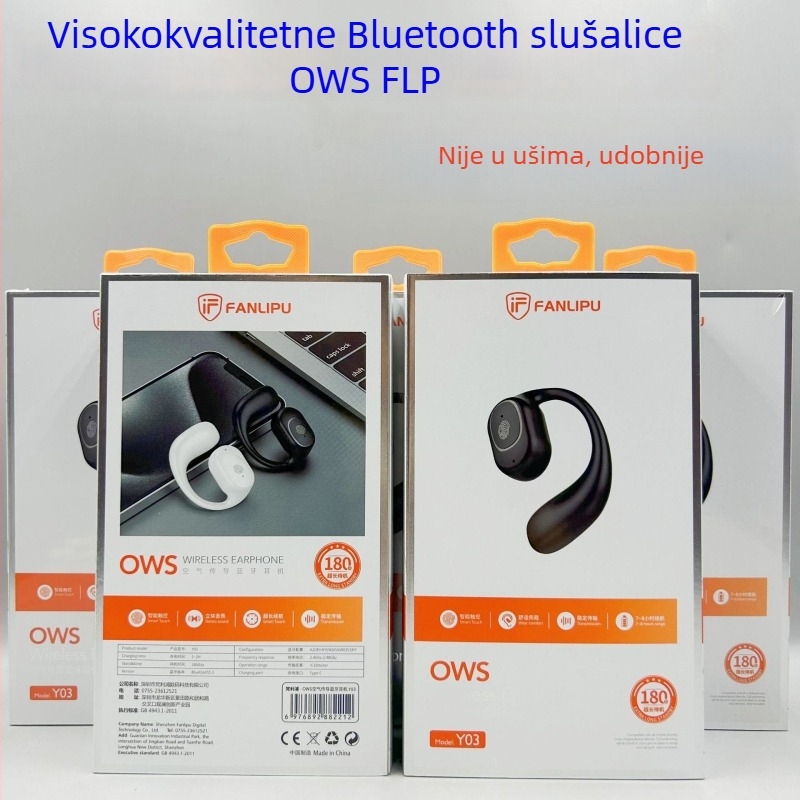 OWS bežične Bluetooth slušalica, dugotrajna autonomija, dizajn kuka za uho, dodirno upravljanje pozivima, jednostrani poslovni headset