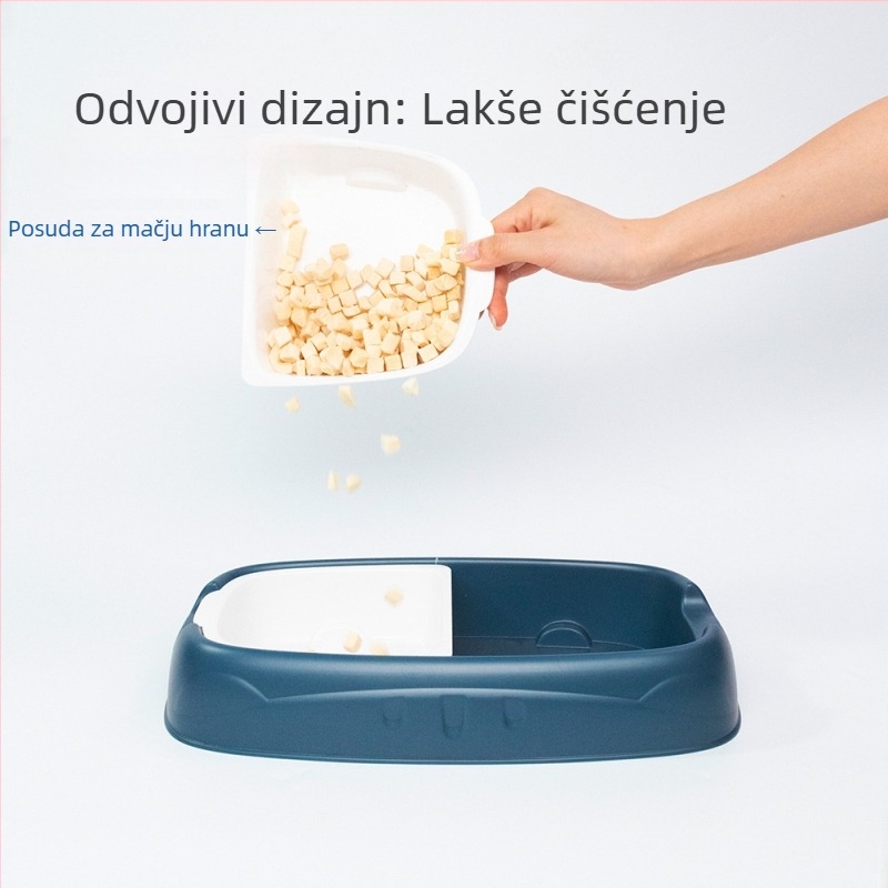 Dva zdjela za pse i mačke, zdjele za hranu otporne na prevrnutje