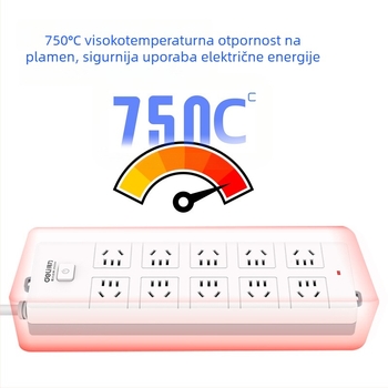 DELI 18275 Produžni priključak s 10 utičnicama, s glavnim prekidačem, prema novom nacionalnom sigurnosnom standardu, za kućnu i uredsku upotrebu.