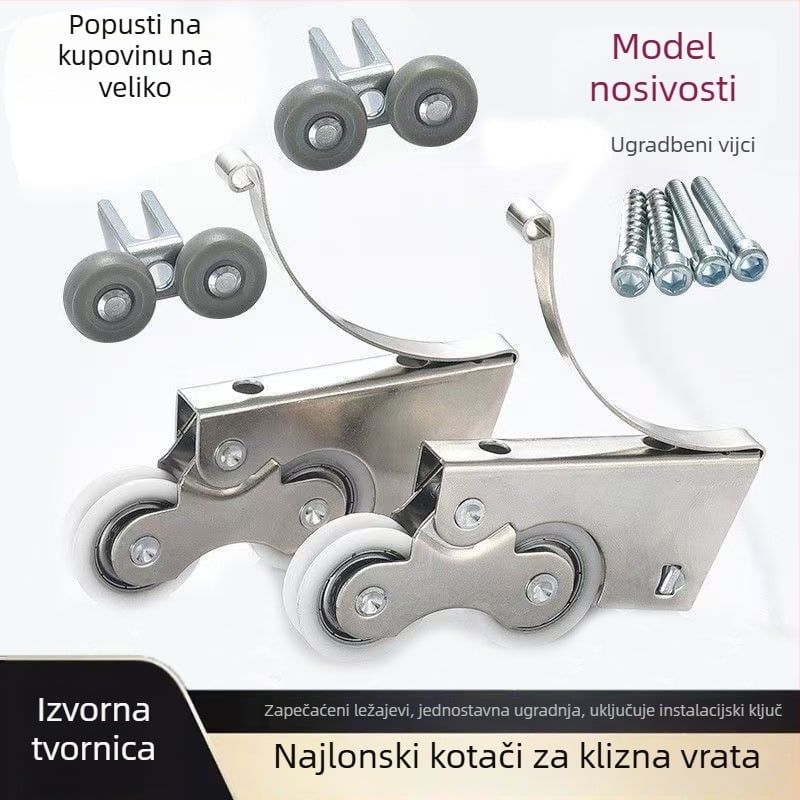 Dva kolutića za garderobna klizna vrata, visoka nosivost, ležaj 608
