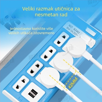 Visokonaponski produžni kabel s prekidačem, dugi kabel, standardi UK/US/EU/Thai