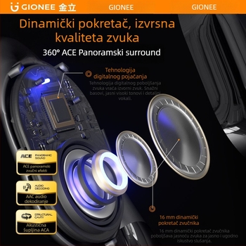 Bluetooth bežične slušalice za sport s držačem za uho, digitalni prikaz, kostna vodljivost, dugi vijek baterije