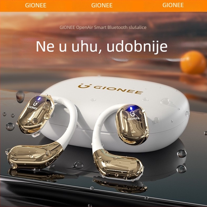 Bluetooth bežične slušalice za sport s držačem za uho, digitalni prikaz, kostna vodljivost, dugi vijek baterije