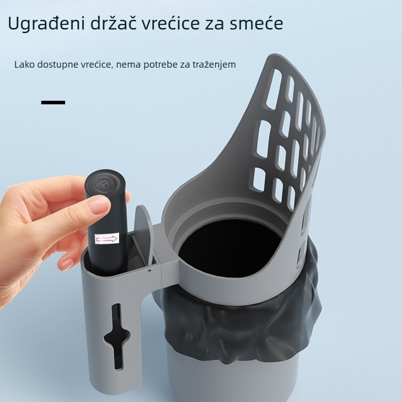 Sve-u-jednom lopatica za mačju stelju s ugrađenom vrećom za smeće, izdržljiv i prijenosan alat za čišćenje
