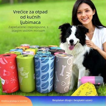 Jednokratne vrećice za izmet kućnih ljubimaca s logom, dvostruko debeli otpad, vodootporne na otvorenom