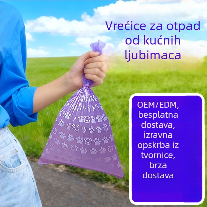 Jednokratne vrećice za izmet kućnih ljubimaca s logom, dvostruko debeli otpad, vodootporne na otvorenom