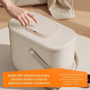 Vakumski spremnik za pohranu hrane za kućne ljubimce, zatvoren spremnik za hranu za mačke i pse, za suhu hranu, velik kapacitet