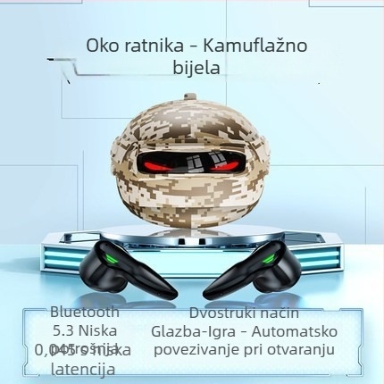 H03 Bluetooth slušalice s aktivnim ANC-om, TWS, stil kacige razine 3, za esport i gaming, in-ear