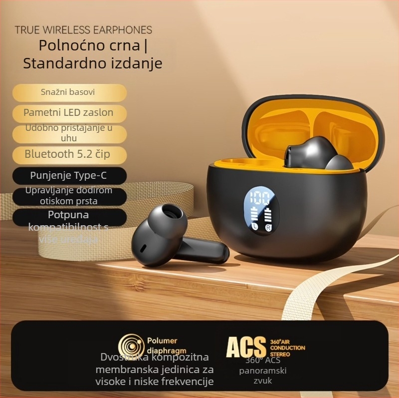 H03 Bluetooth slušalice s aktivnim ANC-om, TWS, stil kacige razine 3, za esport i gaming, in-ear