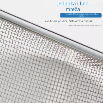 Lopatica od nehrđajućeg čelika s finom mrežicom za mačji pijesak