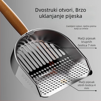 Lopatica za mačji WC od ABS plastike, velika, s finom mrežom