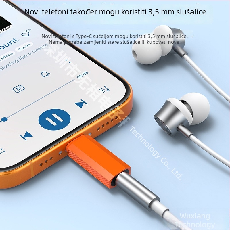 USB-C na 3,5 mm vanjski adapter za slušalice sa zvučnom kartom, kompatibilan s Apple iPhone 17