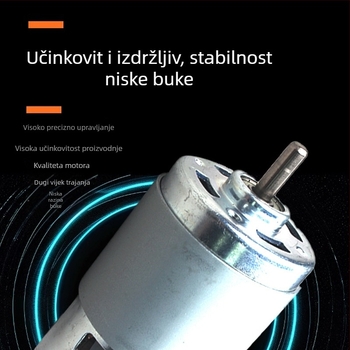 775 motor 24V visokog okretnog momenta, brusilica s regulacijom brzine bakrenim navijanjem, s jednim kugličnim ležajem i dvostrukim osovinama za rezanje