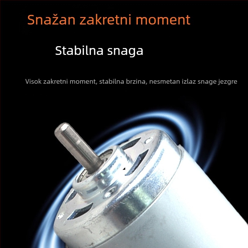775 motor 24V visokog okretnog momenta, brusilica s regulacijom brzine bakrenim navijanjem, s jednim kugličnim ležajem i dvostrukim osovinama za rezanje