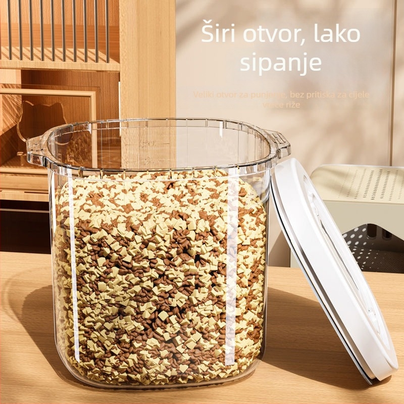 10L PP zatvoreni spremnik za skladištenje žitarica i hrane za kućne ljubimce – otporan na vlagu i štetnike, vakuumski zatvoren spremnik za hranu mačaka i psa