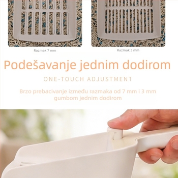 Plastična podesiva lopatica za mačji pijesak s dvije rupe, za tofu pijesak i bentonit pijesak
