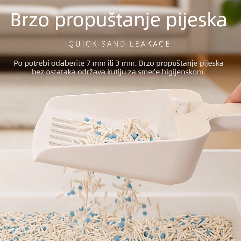 Plastična podesiva lopatica za mačji pijesak s dvije rupe, za tofu pijesak i bentonit pijesak