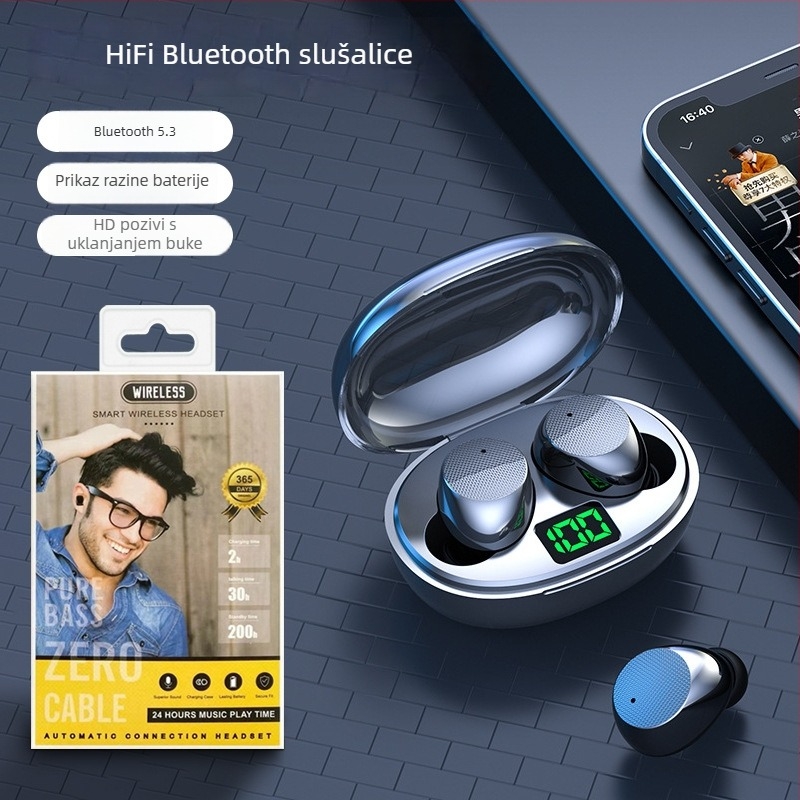 Bežične in-ear Bluetooth slušalice s velikom baterijom, dugim vijekom trajanja i redukcijom buke za gaming