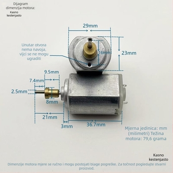 DC motor za mašine za šišanje kose FF337/390 – visok moment, 2.4V/3.2V/3.7V
