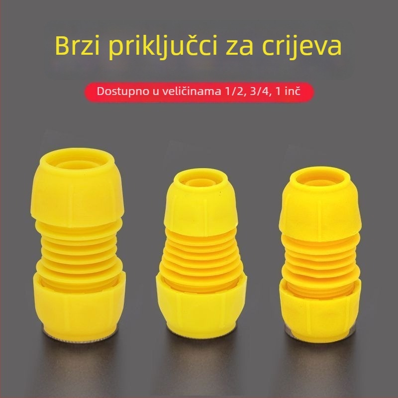 Brzi spoj za vodovodnu cijev, reduktor 1/2 in–3/4 in–1 in, univerzalni priključak za crijevo