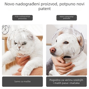 Maska za pse, svemirska kapuljača za pse, kaciga-maska za srednje i male pse (Pomorski špic, Teddy)