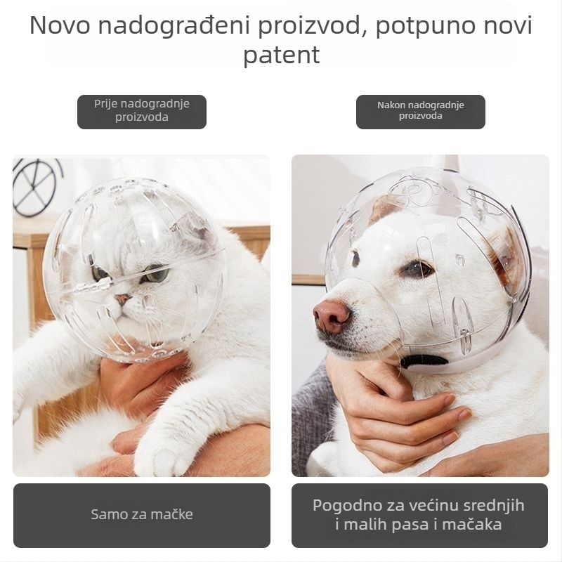 Maska za pse, svemirska kapuljača za pse, kaciga-maska za srednje i male pse (Pomorski špic, Teddy)