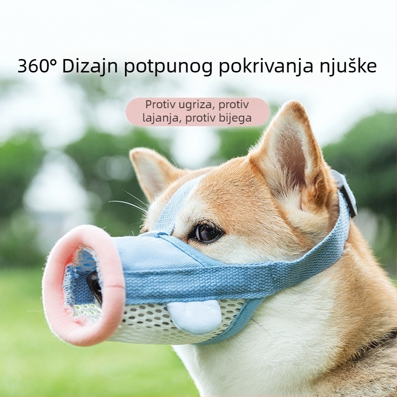 Prilagodljiva prozračna muzzla za pse s mrežom, za male i srednje pse, protiv ugriza