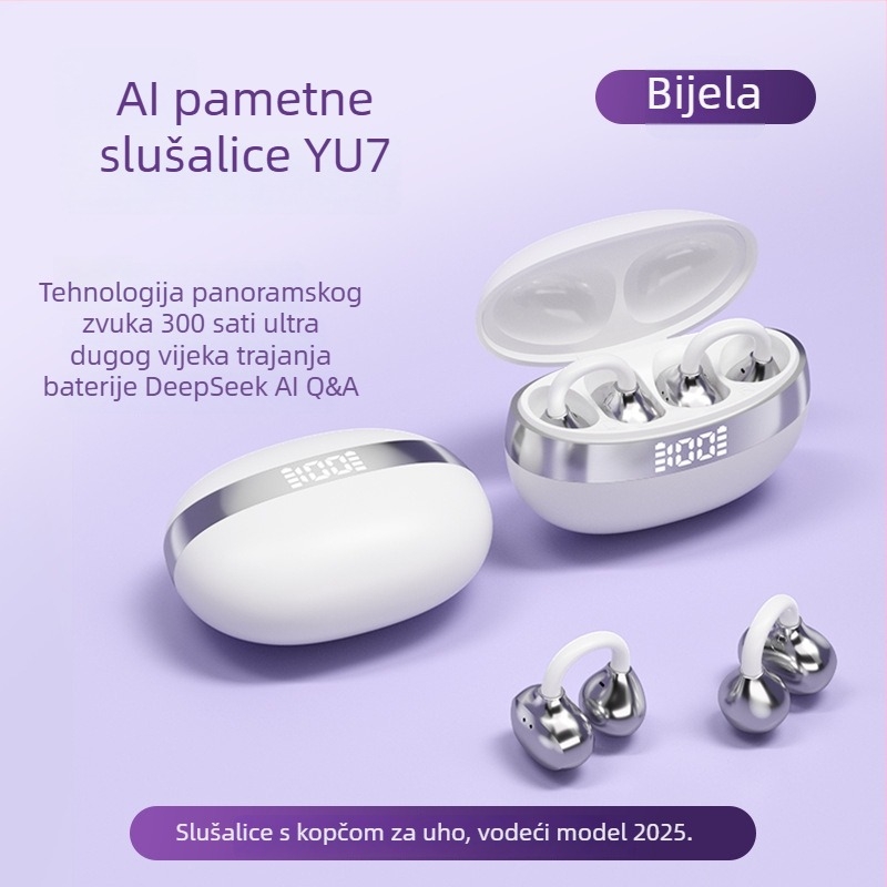 Novi Yu7 Bluetooth slušalice s klipom, visokokvalitetan zvuk, duga baterija, digitalni zaslon i kostna provodljivost