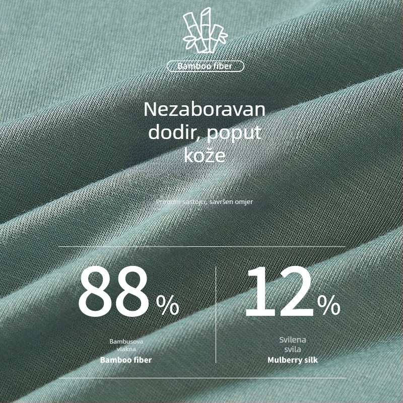 Muške bokserice od bambusovih vlakana, udobne, prozračne, upijaju znoj, antibakterijske, s podstavom od mulberry svile u području prepona