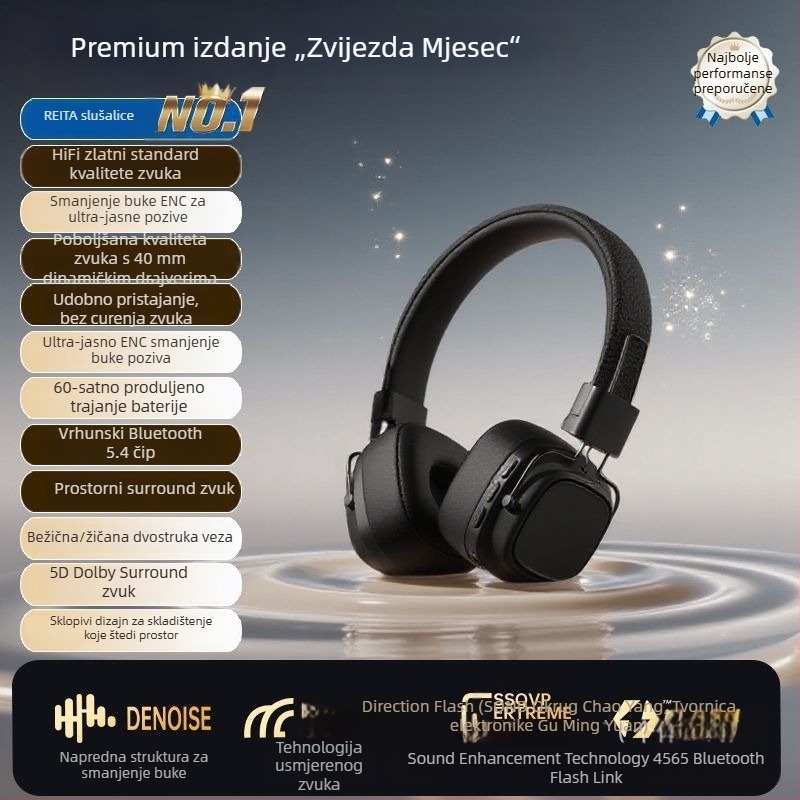 Bežične gaming slušalice Bluetooth s aktivnim otklanjanjem šuma, model 2026