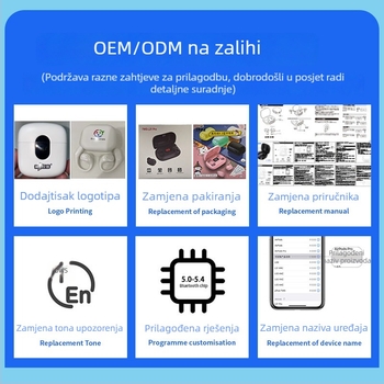 Bežične Bluetooth slušalice s AI prijevodom i redukcijom buke, rotirajuća kuka za uho, nisu u uhu