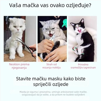 Mačja maska protiv ugriza i mijaukanja, zaštitna kapuljača za kupanje mačaka