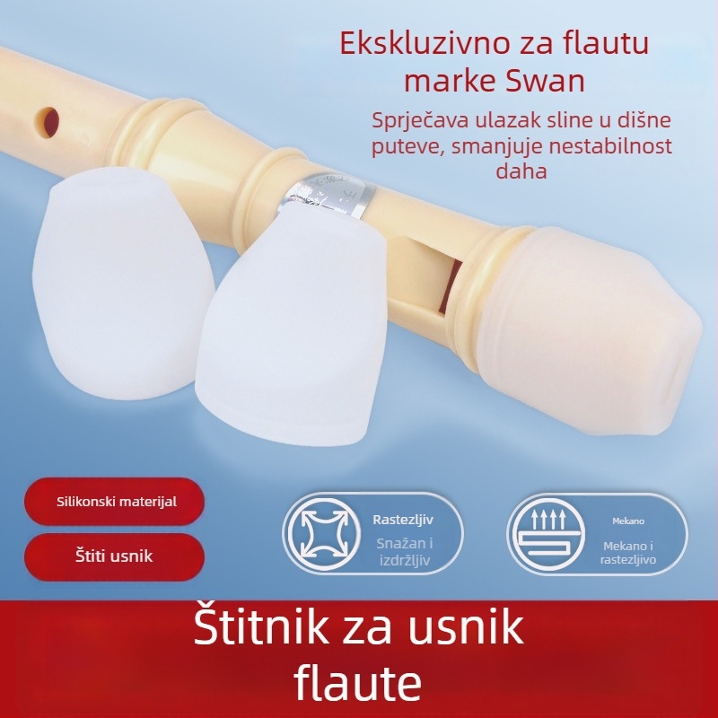 Swan silikonska navlaka za usta rekorderu, 6 rupa ili 8 rupa, njemački/britanski stil.